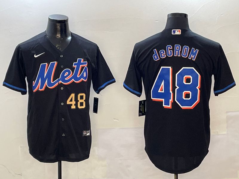 Men New York Mets #48 Degrom Black Game Nike 2025 MLB Jersey style 3->ncaa teams->NCAA Jersey
